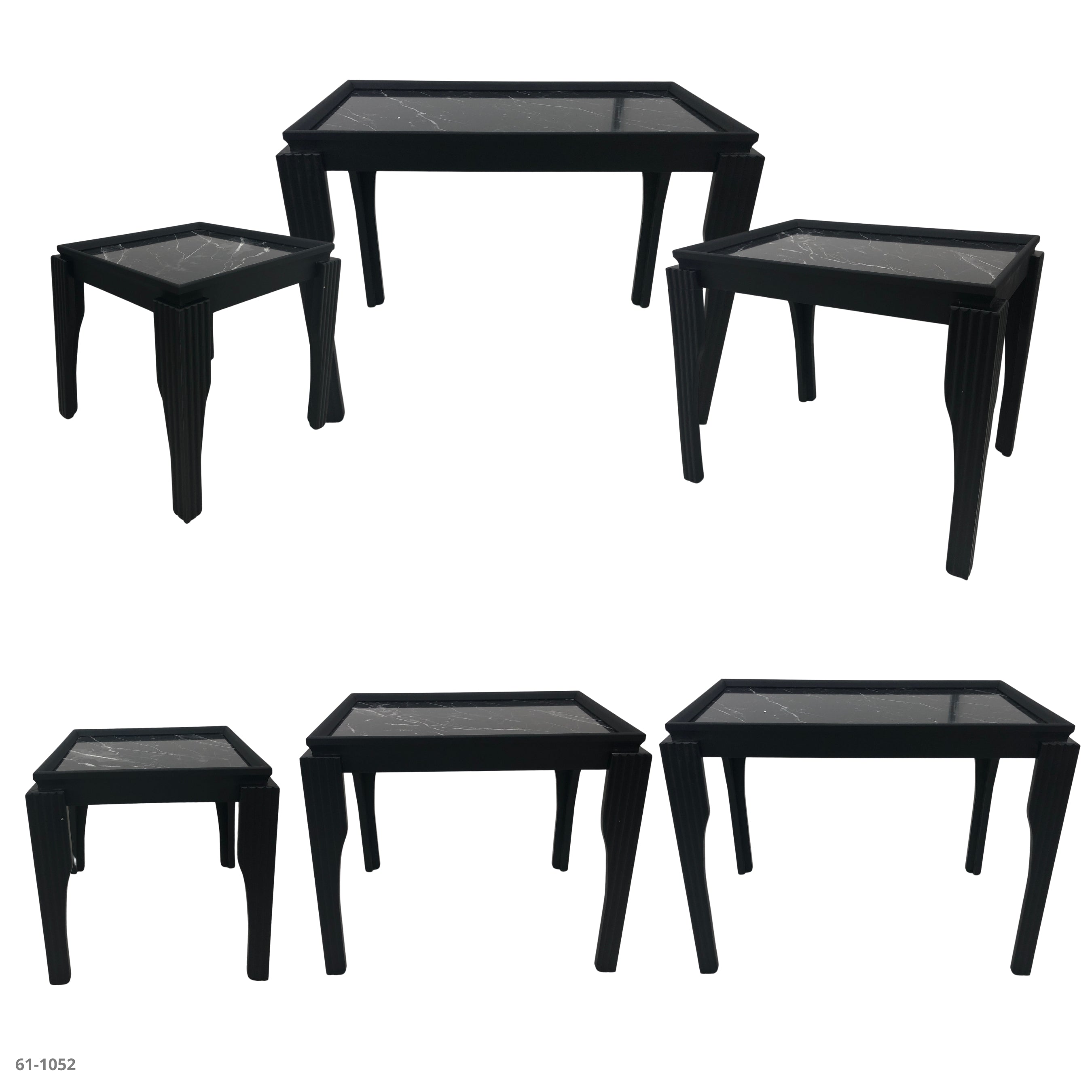 SET OF TABLES 3 PIECES BLACK / 61-1052