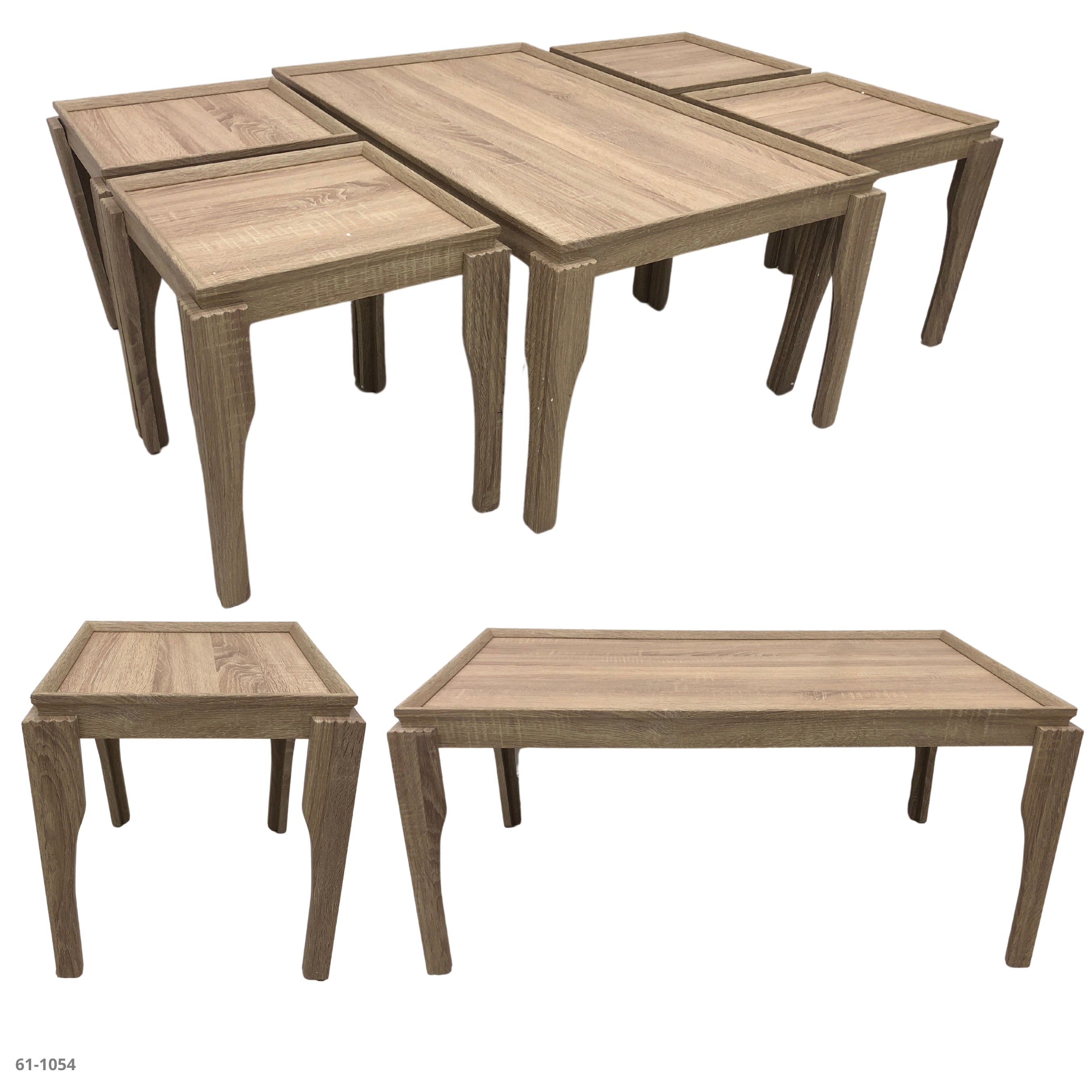 SET OF 5 PC TABLES OAK / 61-1054