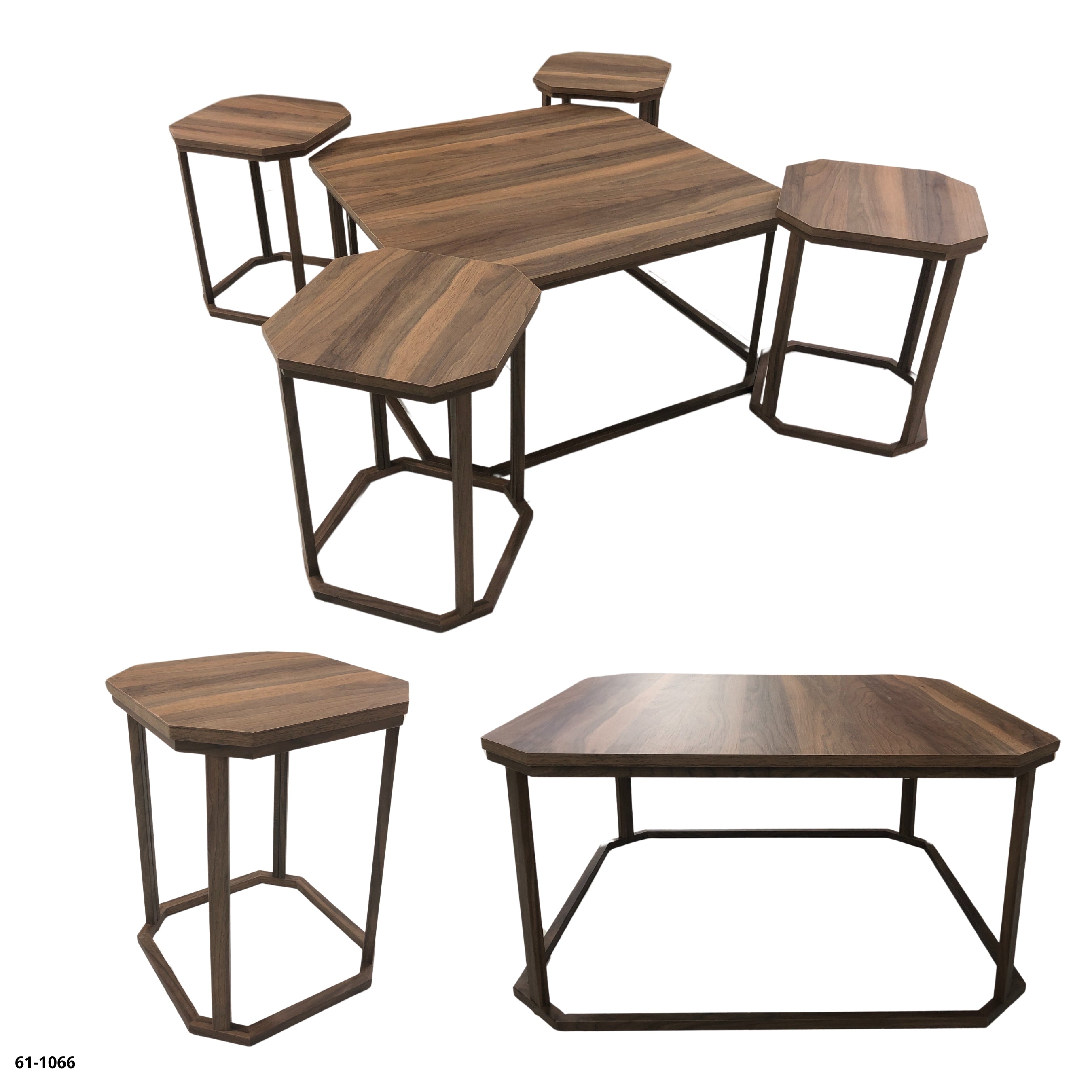 SET OF 3 PIECE TABLES WALNUT / 61-1011