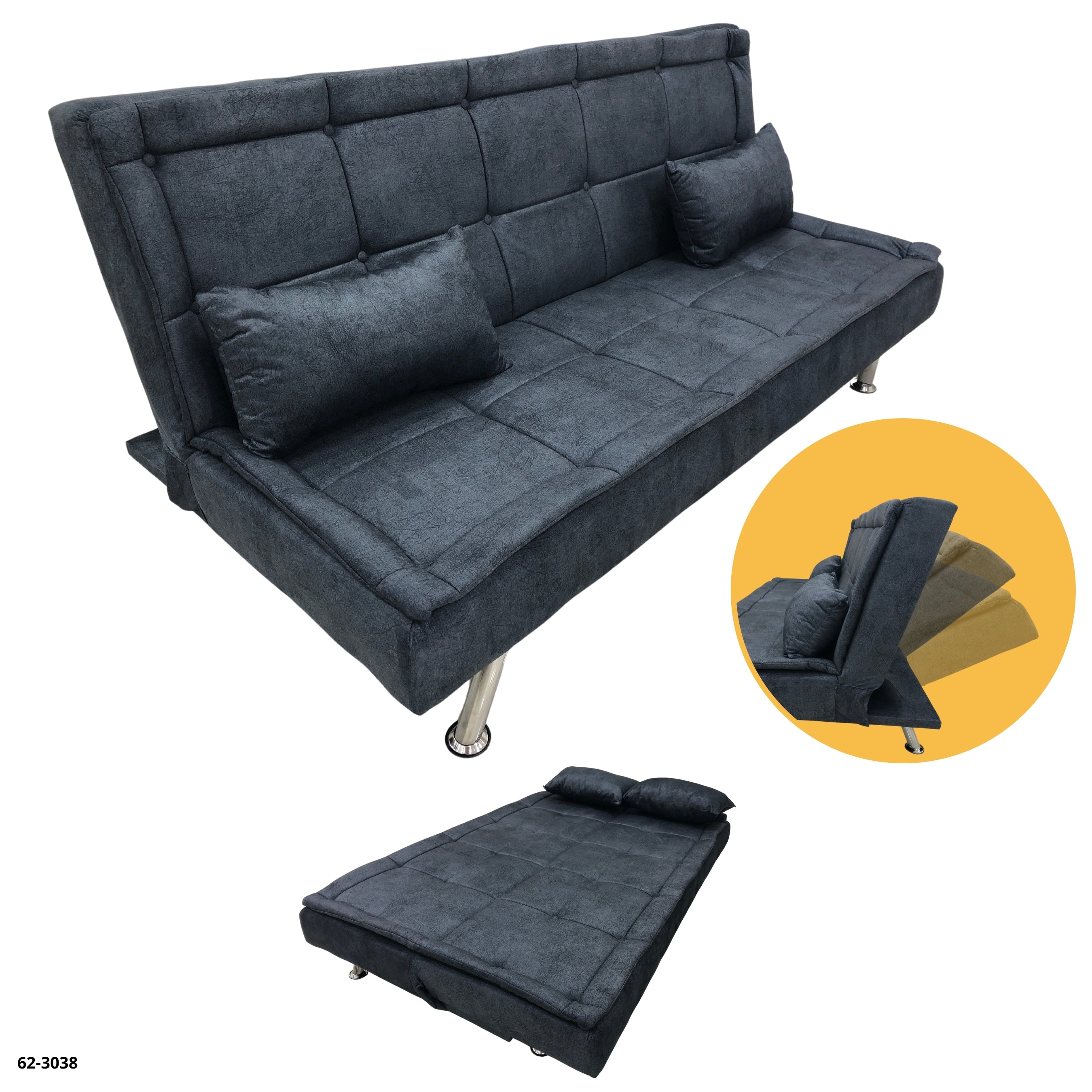 SOFA CAMA LISBURN PLUS GRIS AZULADO