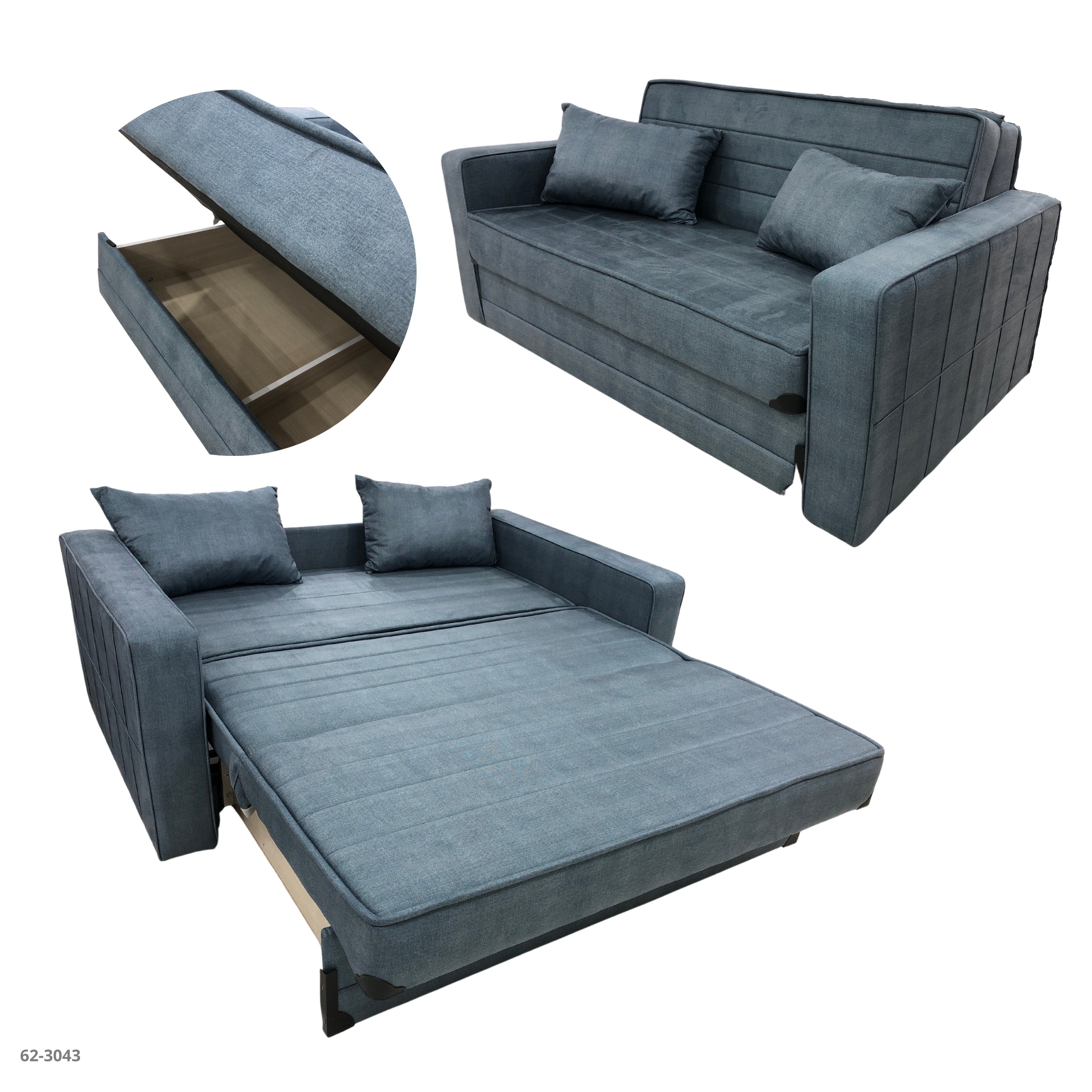 SOFA CAMA AZUL 169CM*190CM SELENA