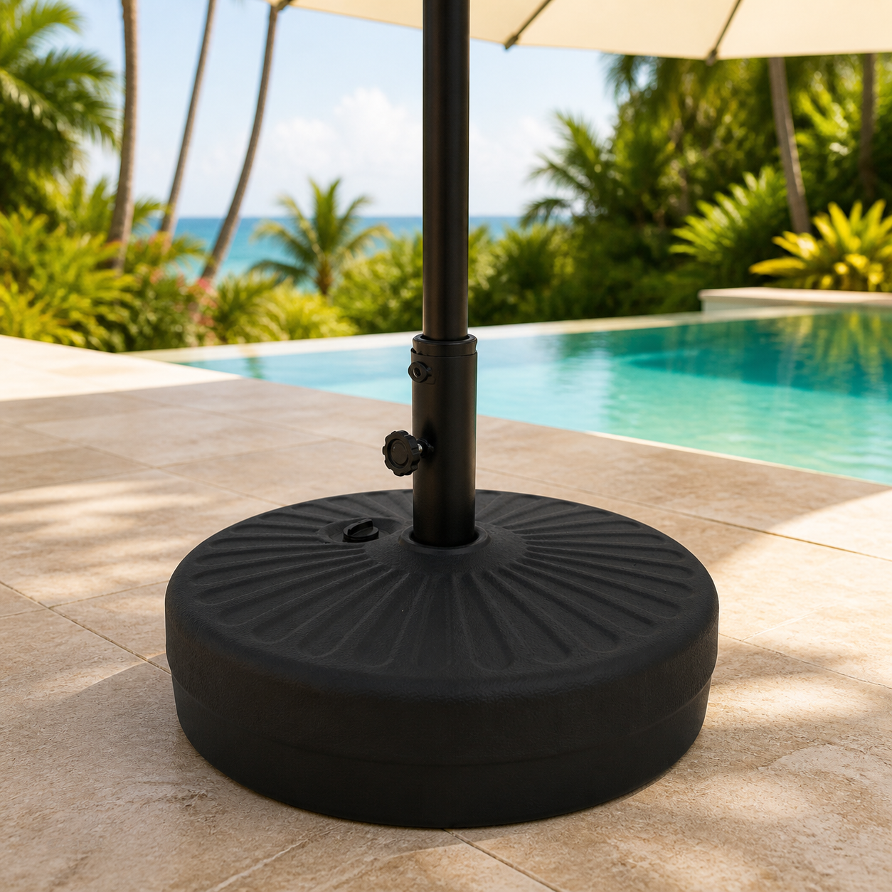 Base de Sombrilla en ambiente exterior
