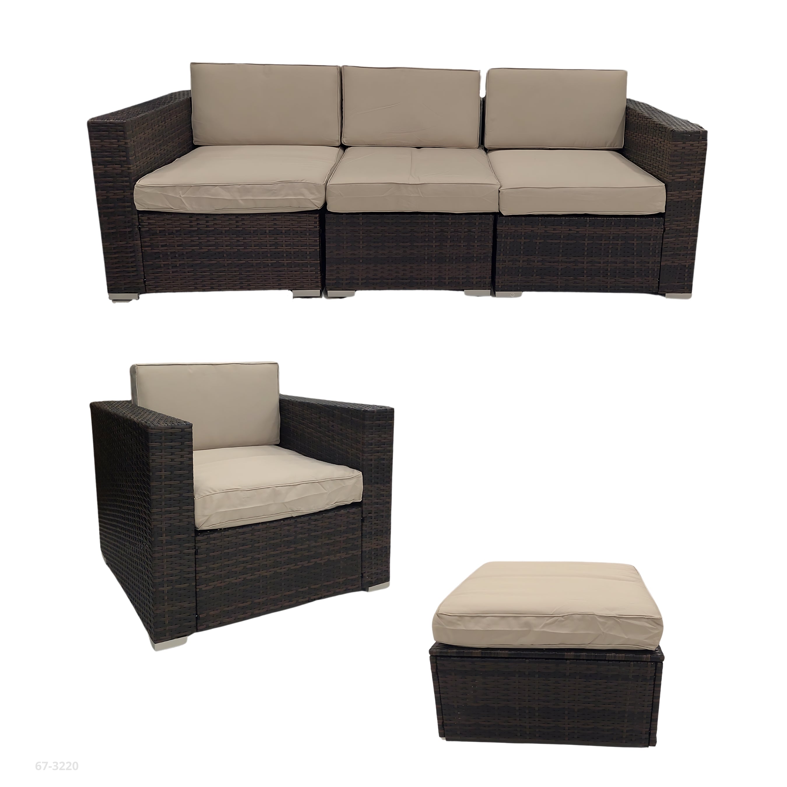 JUEGO DE SOFA L 3 PZA CHOCOLATE