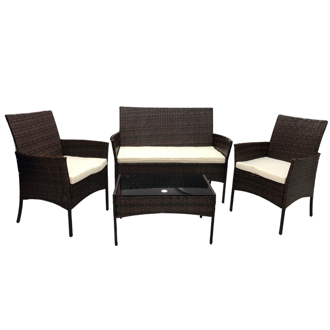 JUEGO DE 4 PIEZAS COLOR CHOCOLATE