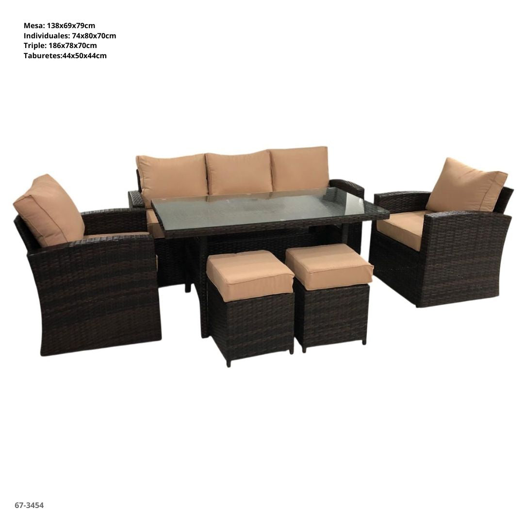 JUEGO DE SOFA 6 PZAS COLOR CHOCOLATE 1