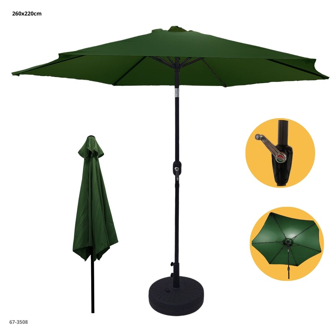 SOMBRILLA DE PLAYA 2.6M X 2.2M - terraza, negra