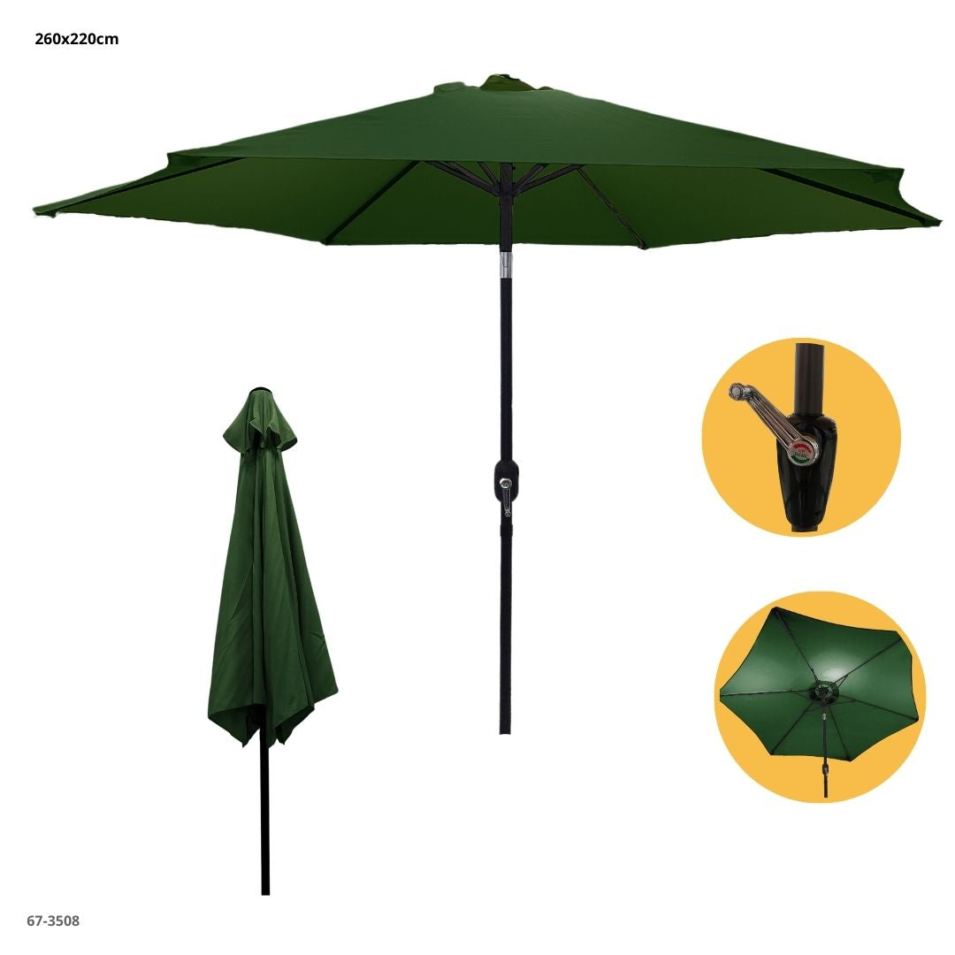 SOMBRILLA DE PLAYA 2.6M X 2.2M - terraza, negra