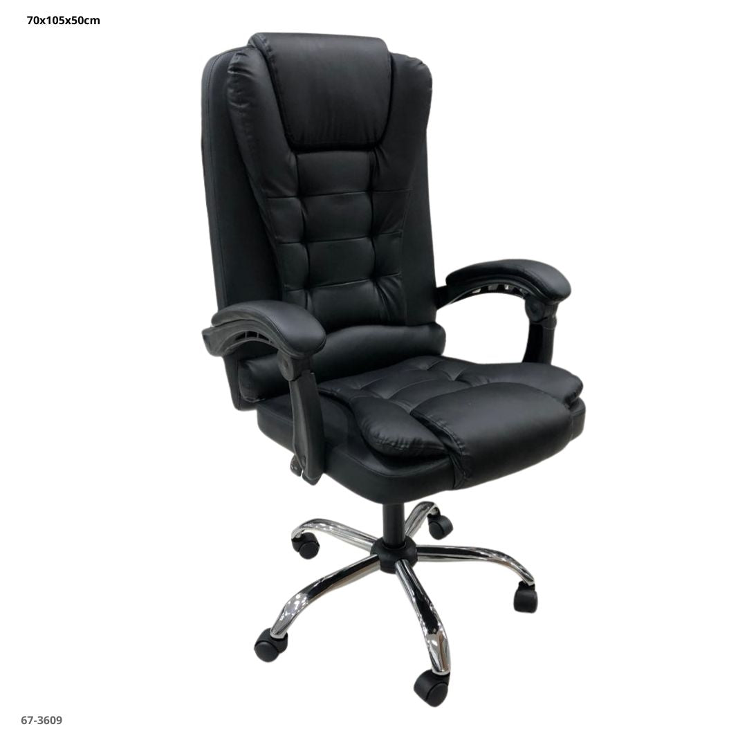 SILLA DE OFICINA CUERINA NEGRO