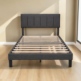 Cama Full Gris Oscuro Lineas en ambiente