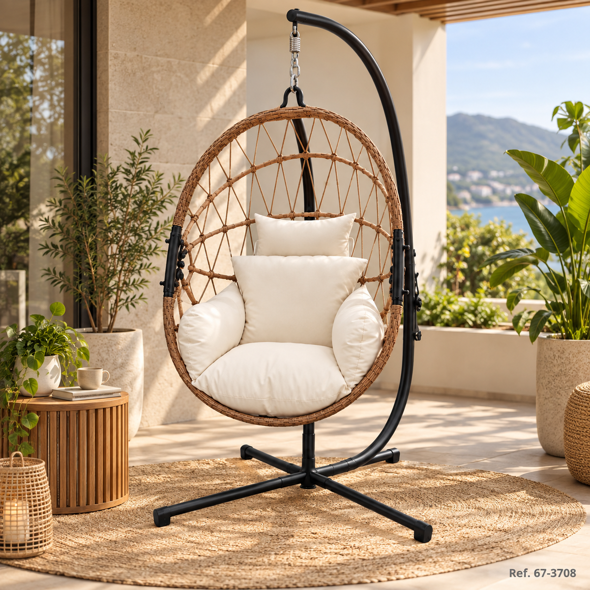 Silla Columpio Ovalada con Base 82x45x187 cm - en ambiente (67-3708)