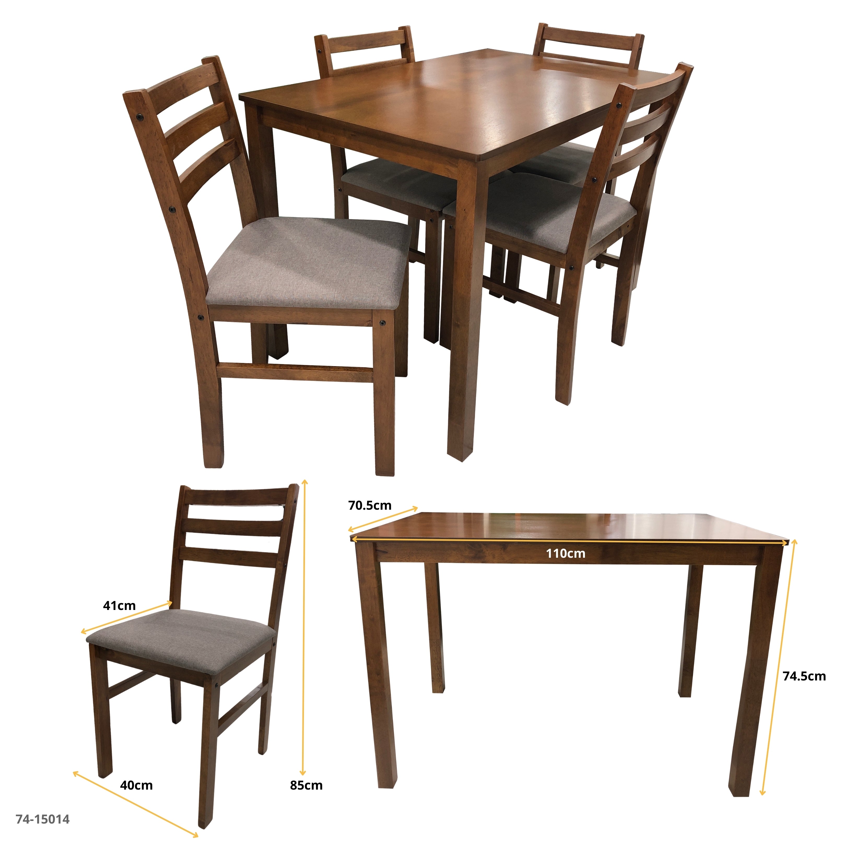 PLASTIC 5-SEAT TERRACE SET SATANA / 8-0138