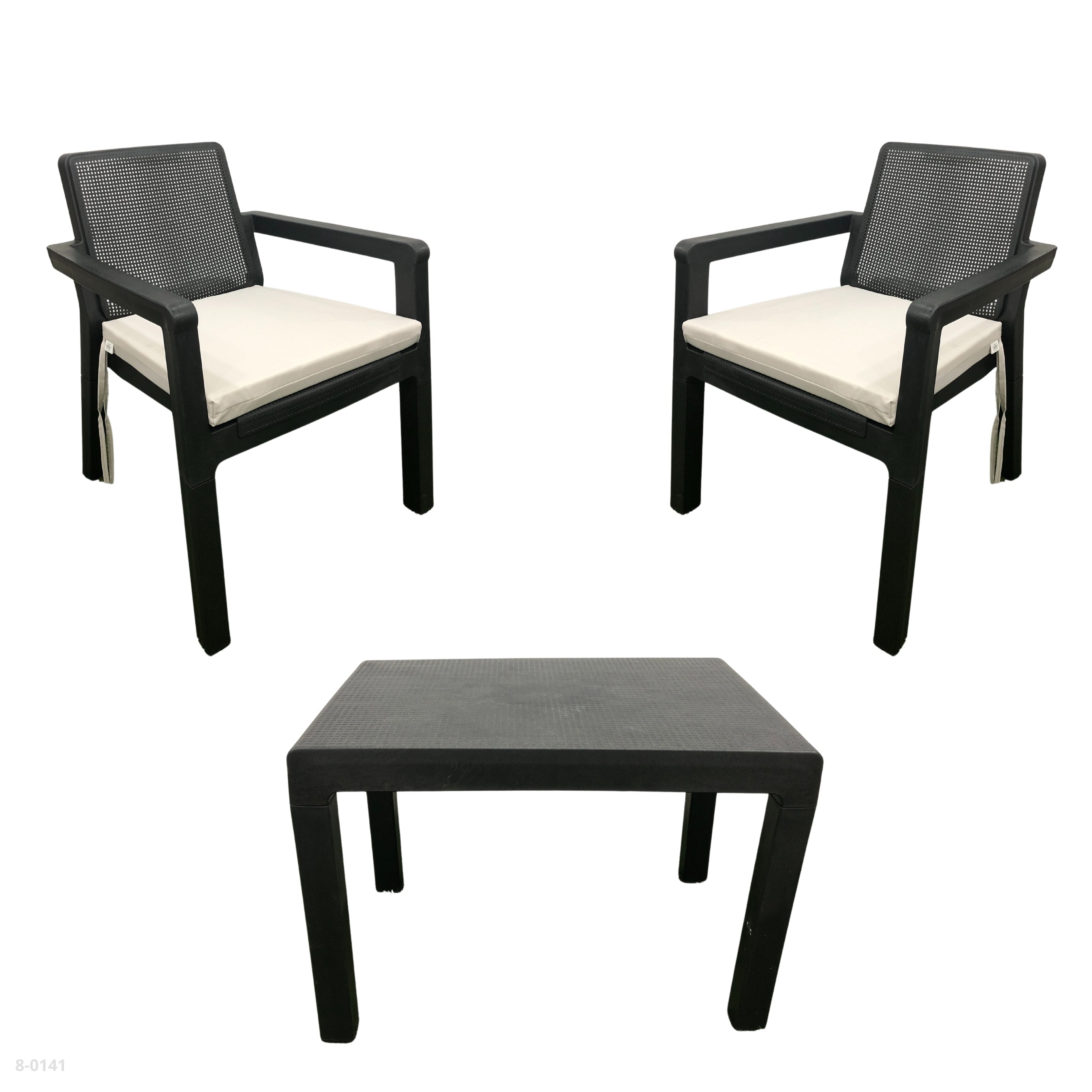 JUEGO DE TERRAZA SET 2 PUESTOS PLASTICO PRESITIJ