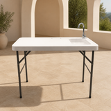 Mesa con Fregador Completo 114X59X86.5 94-FAK-114 en ambiente exterior