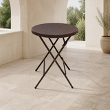 Mesa De Bar 80 Cm X 110Cm Alto Rattan Chocolate 80*80*110Cm en ambiente exterior