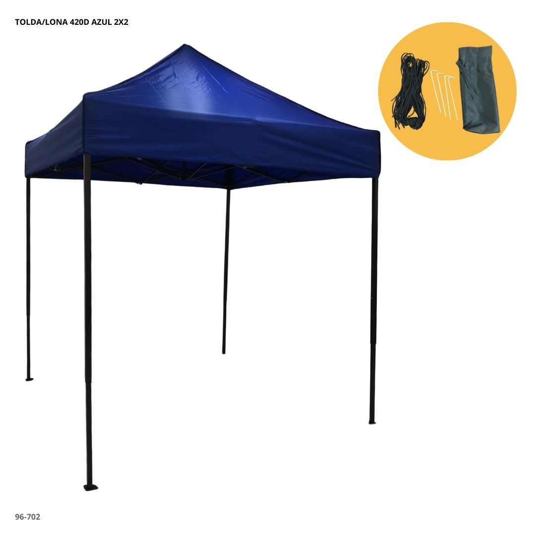 TOLDA/LONA 420D AZUL 2X2 - plegable