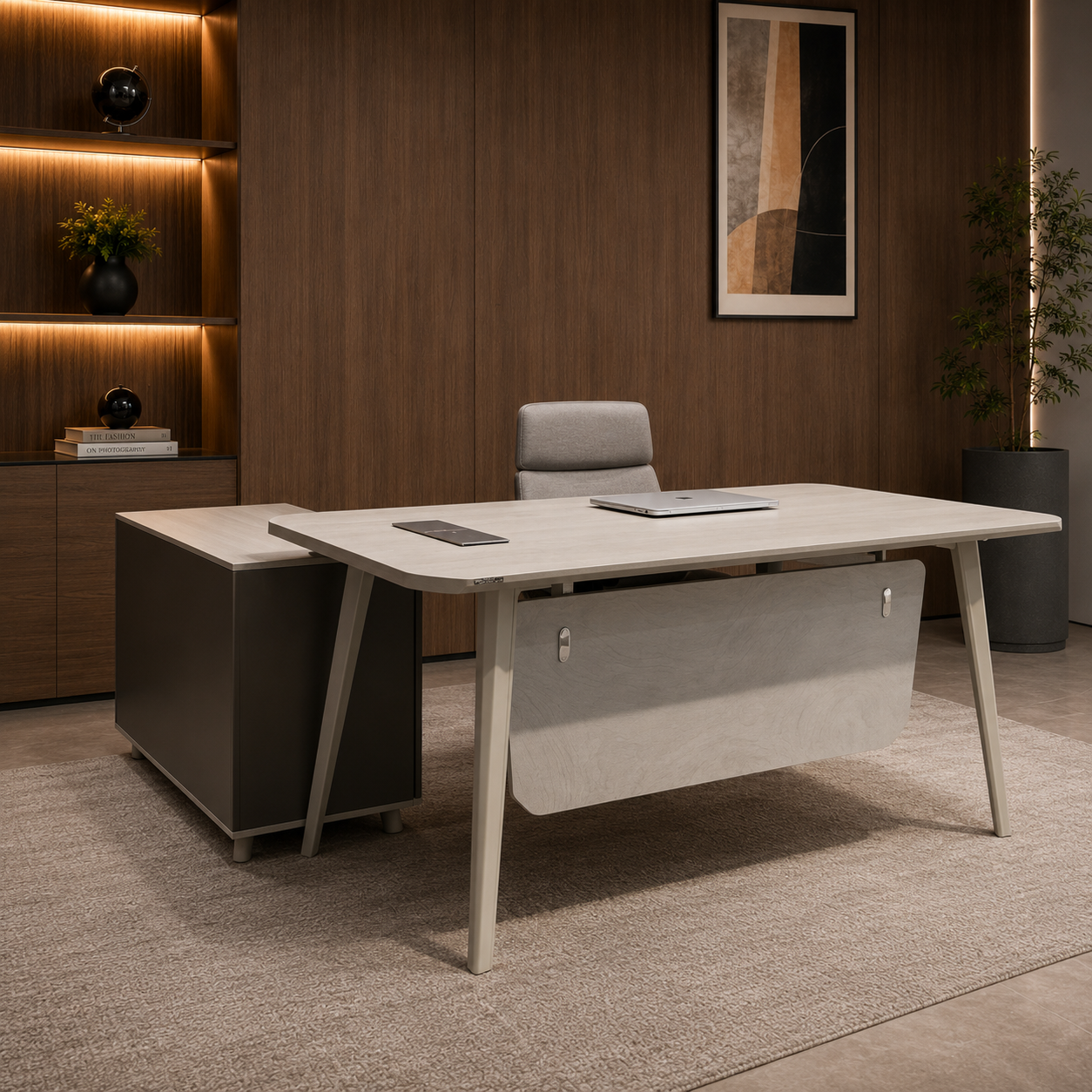 ESCRITORIO 160*80*75CM CON GABINETE