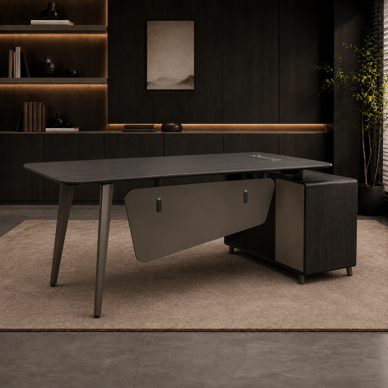 ESCRITORIO L 200*90*75CM CON GABINETE