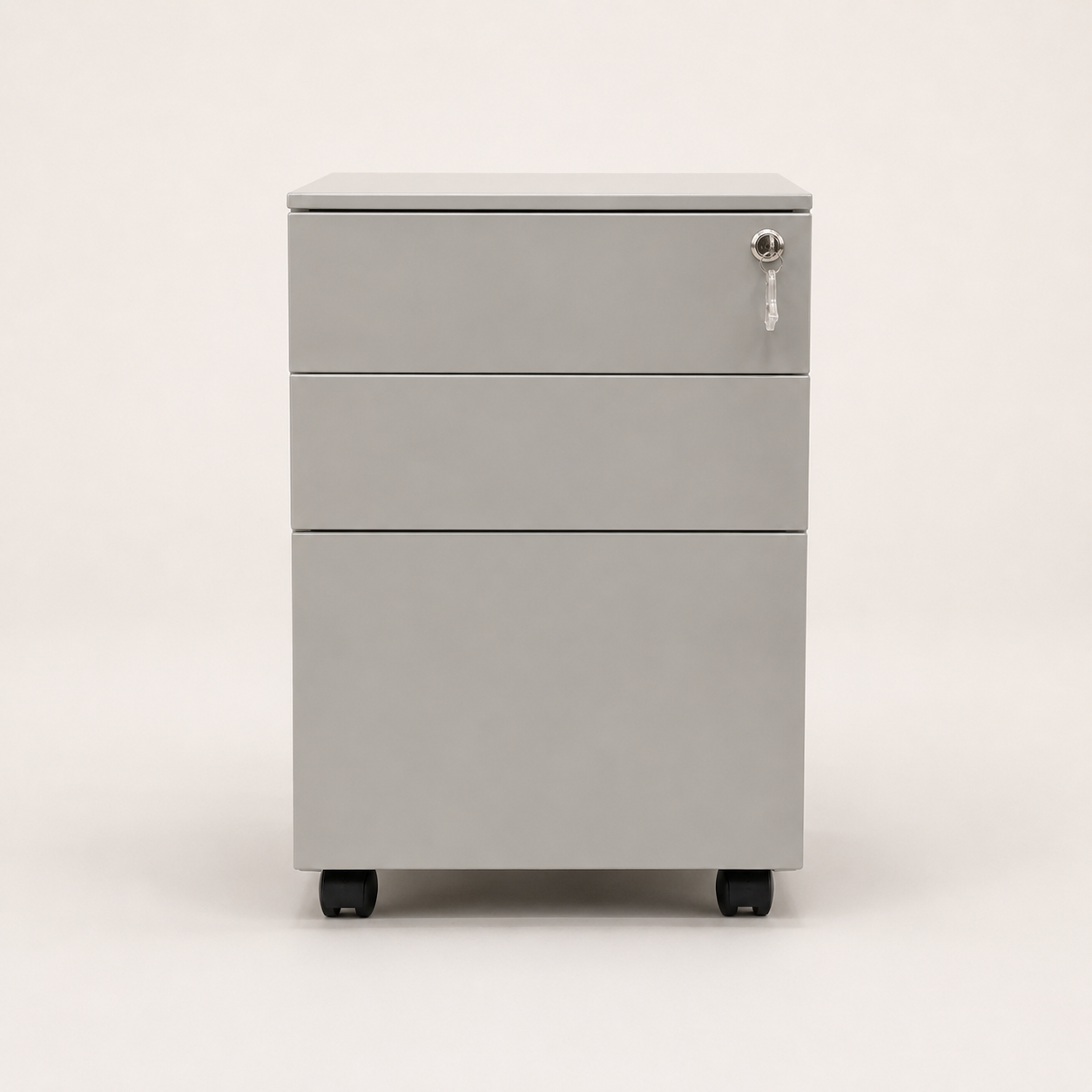 ARCHIVADOR METALICO 3 GAVETAS PEQUEÑO CON RUEDAS SIN TIRADOR