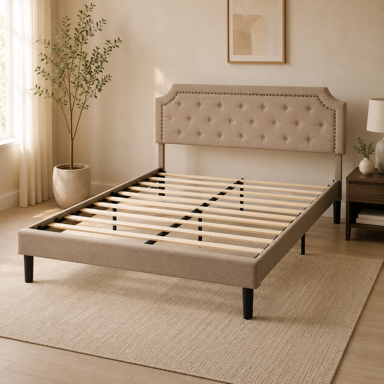 CAMA BEIGE CLARO