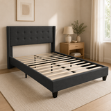 Cama Queen Gris Oscuro