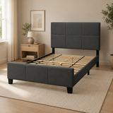 Caroline Gray Upholstered Bed Frame Queen and King