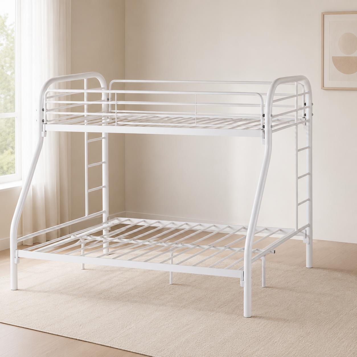 CAMAROTE TWIN /FULL DE METAL BLANCO