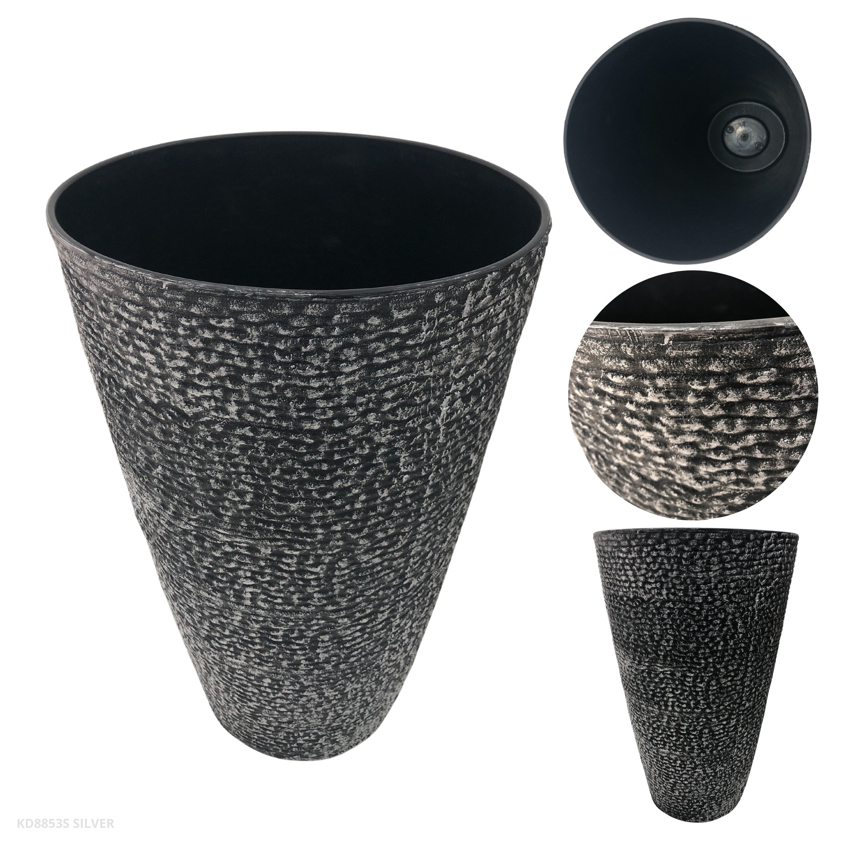 MACETERO PLATEADO 33*52CM MACETERO15