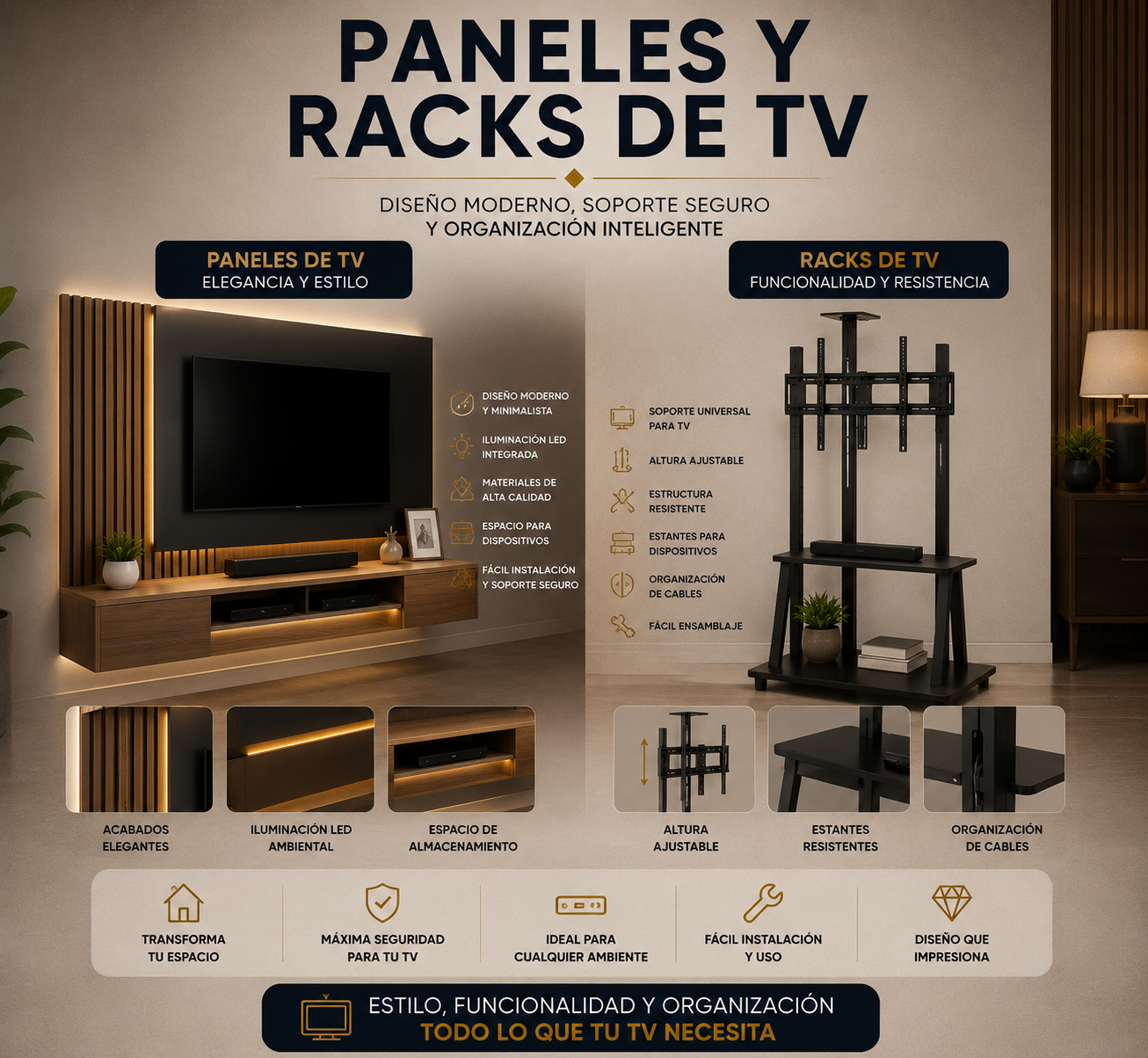 panel y racks de tv