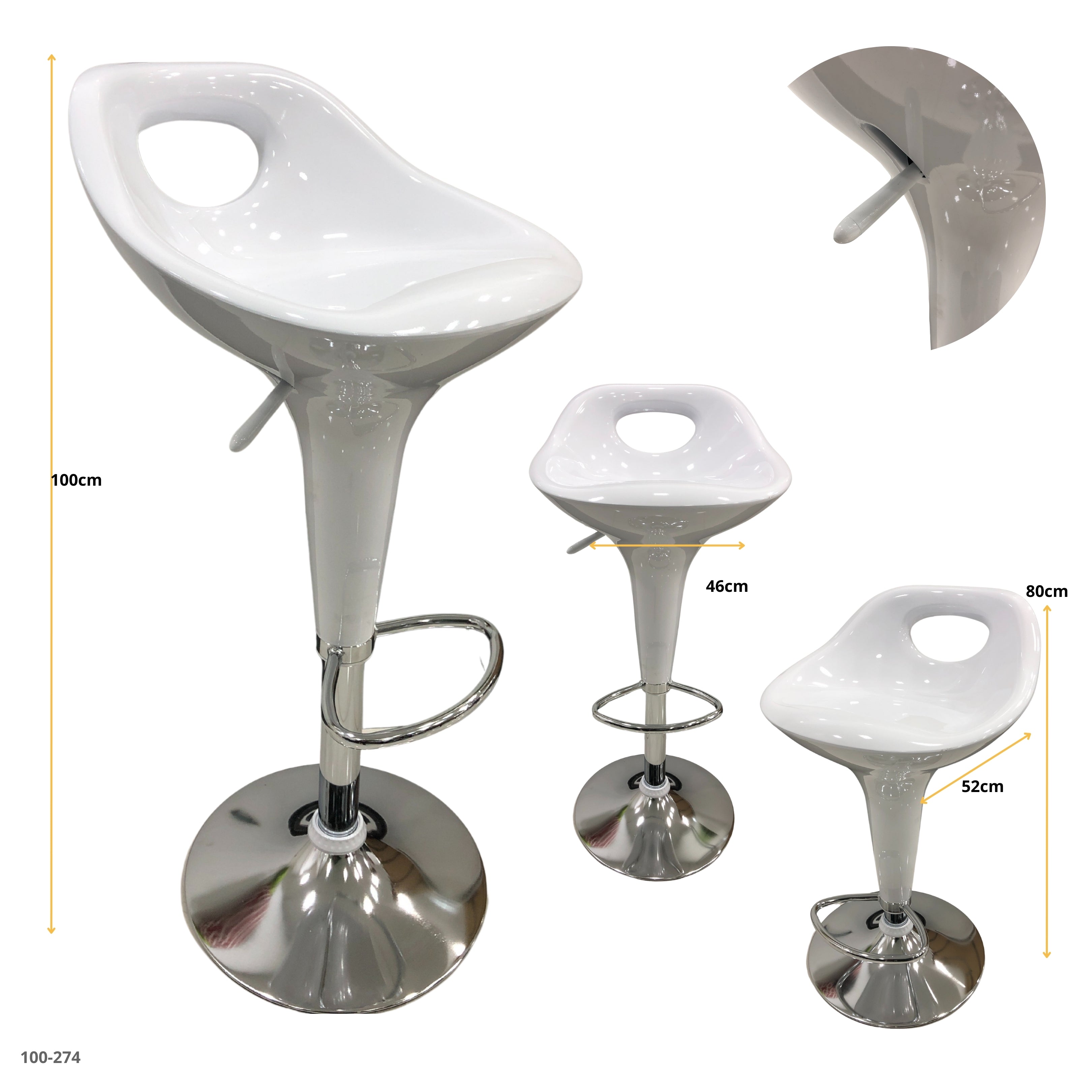 WHITE ACRYLIC BAR CHAIR / 30-212-71