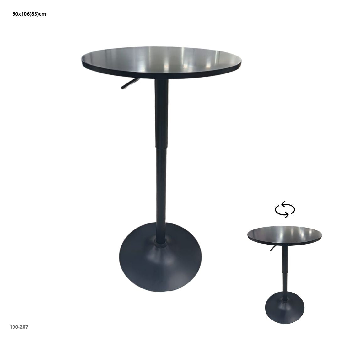 Mesa de Bar Negra Base Negra 60 cm - Ref. 100-287