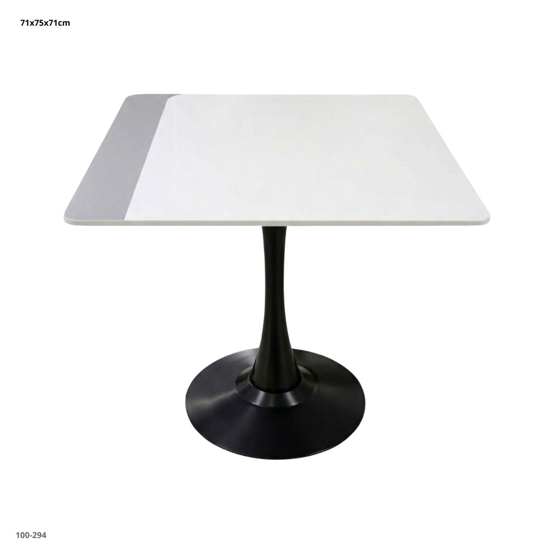 MESA MODERNA DE MARMOL BLANCO/BASE NEGRA