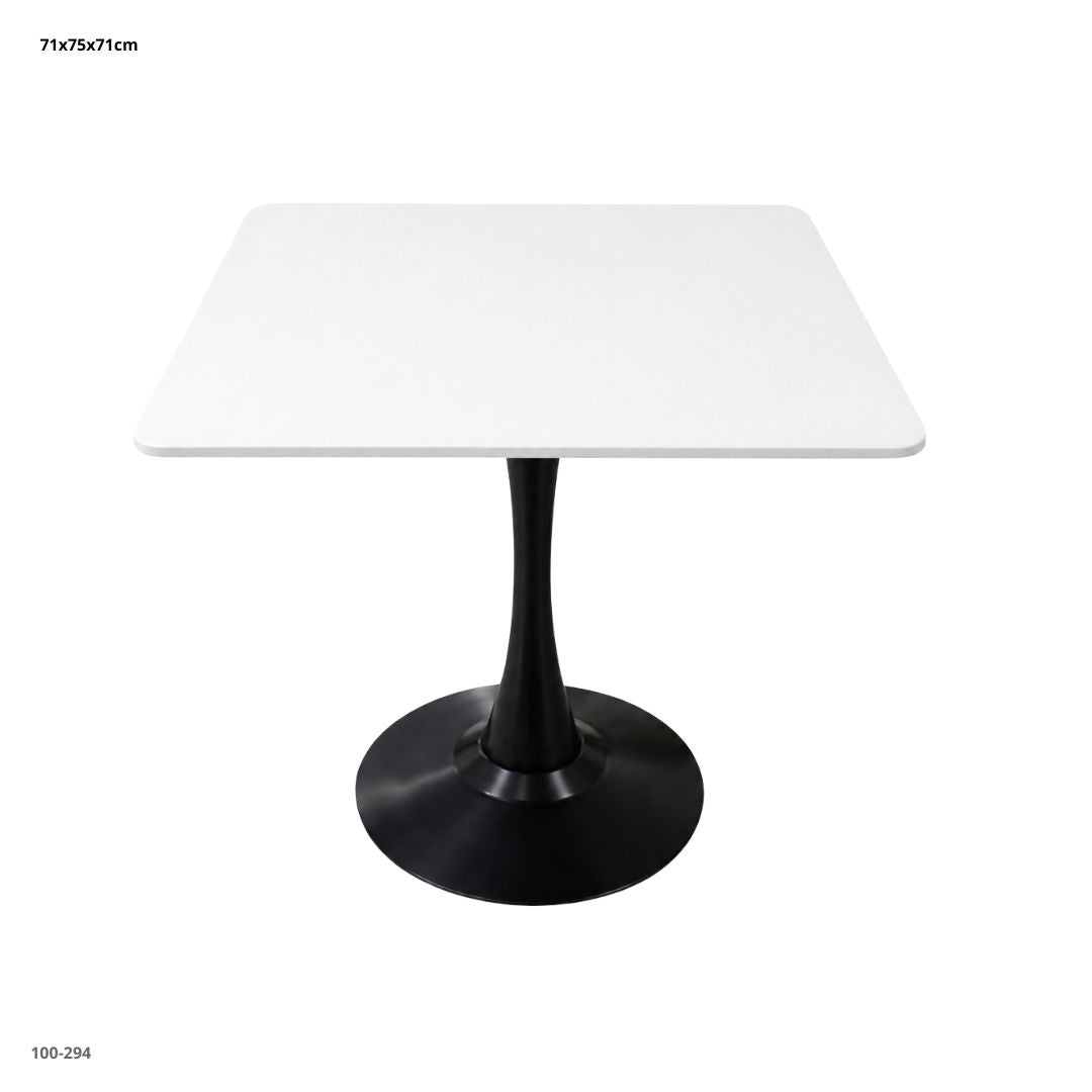 MESA MODERNA DE MARMOL BLANCO/BASE NEGRA - negra