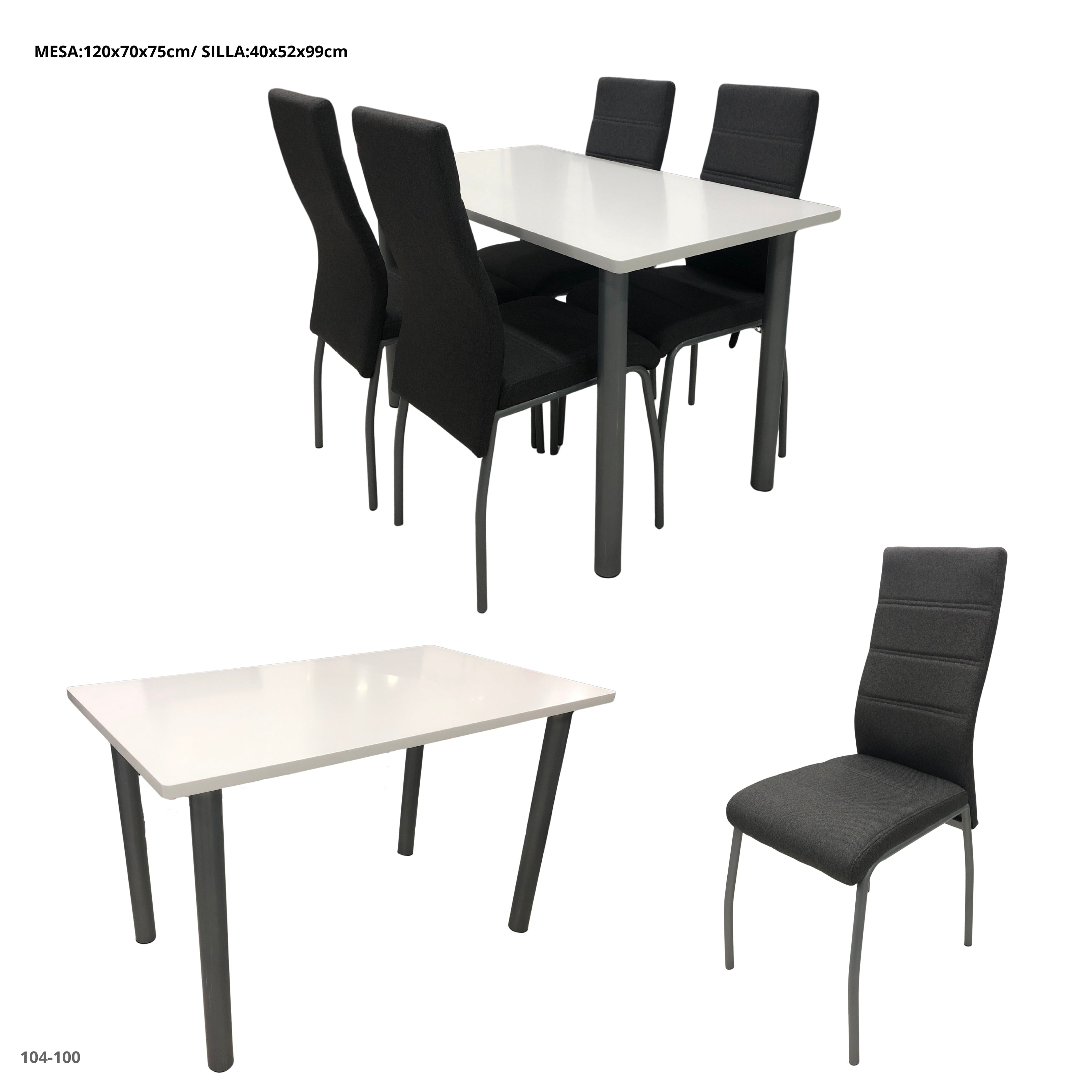 JGO COMEDOR BLANCO 4 SILLAS