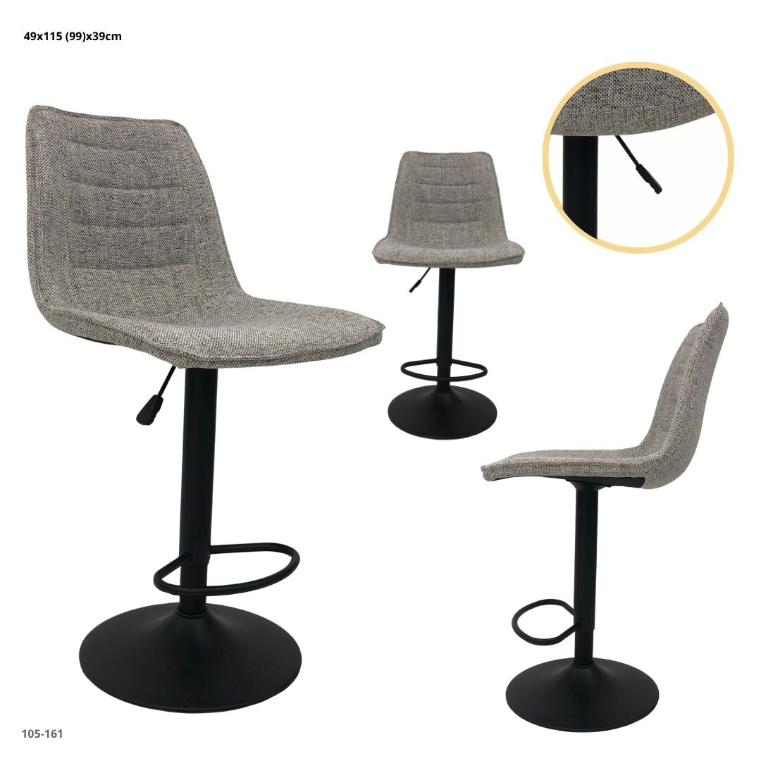 Silla de Bar Cuerina Beige Base Negra - Ref. 105-161