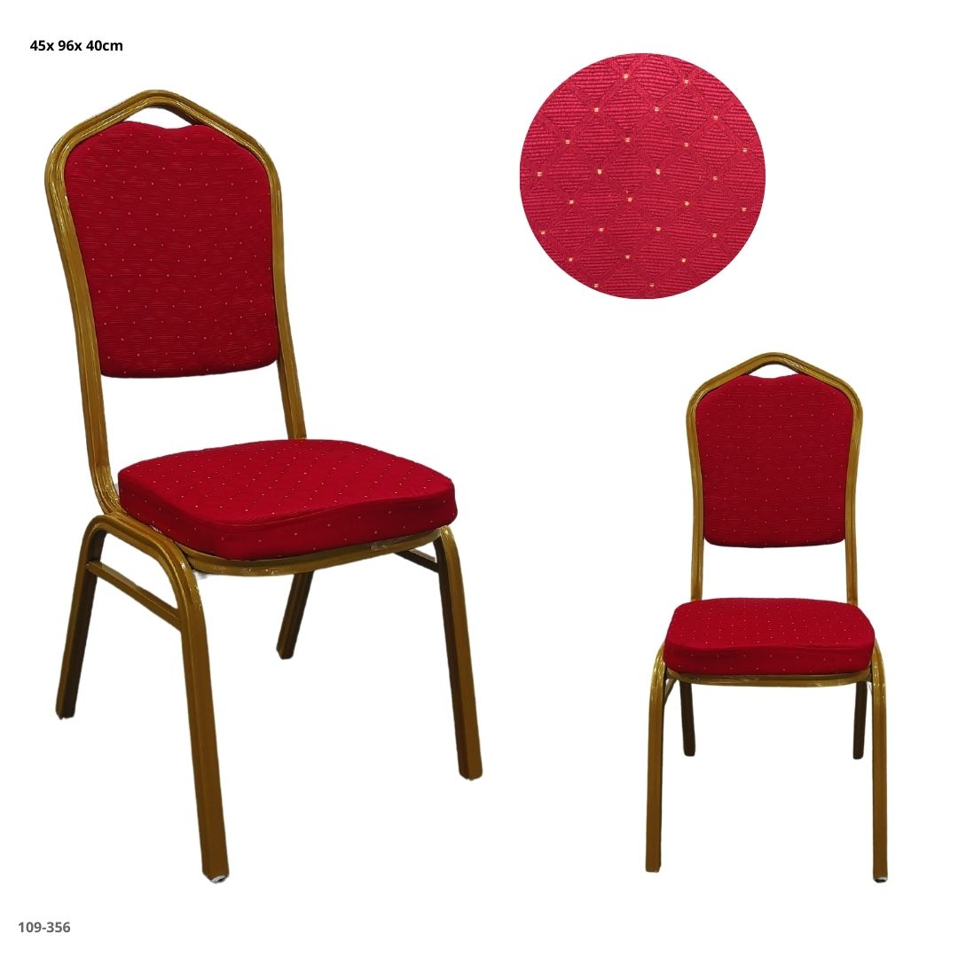 SILLA DE EVENTO ROJA C/PUNTOS DORADOS