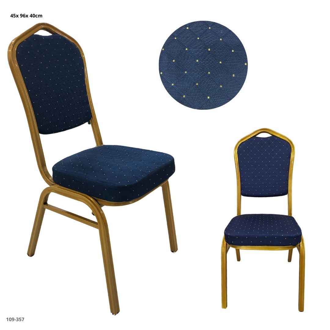 SILLA DE EVENTO AZUL C/PUNTOS DORADOS