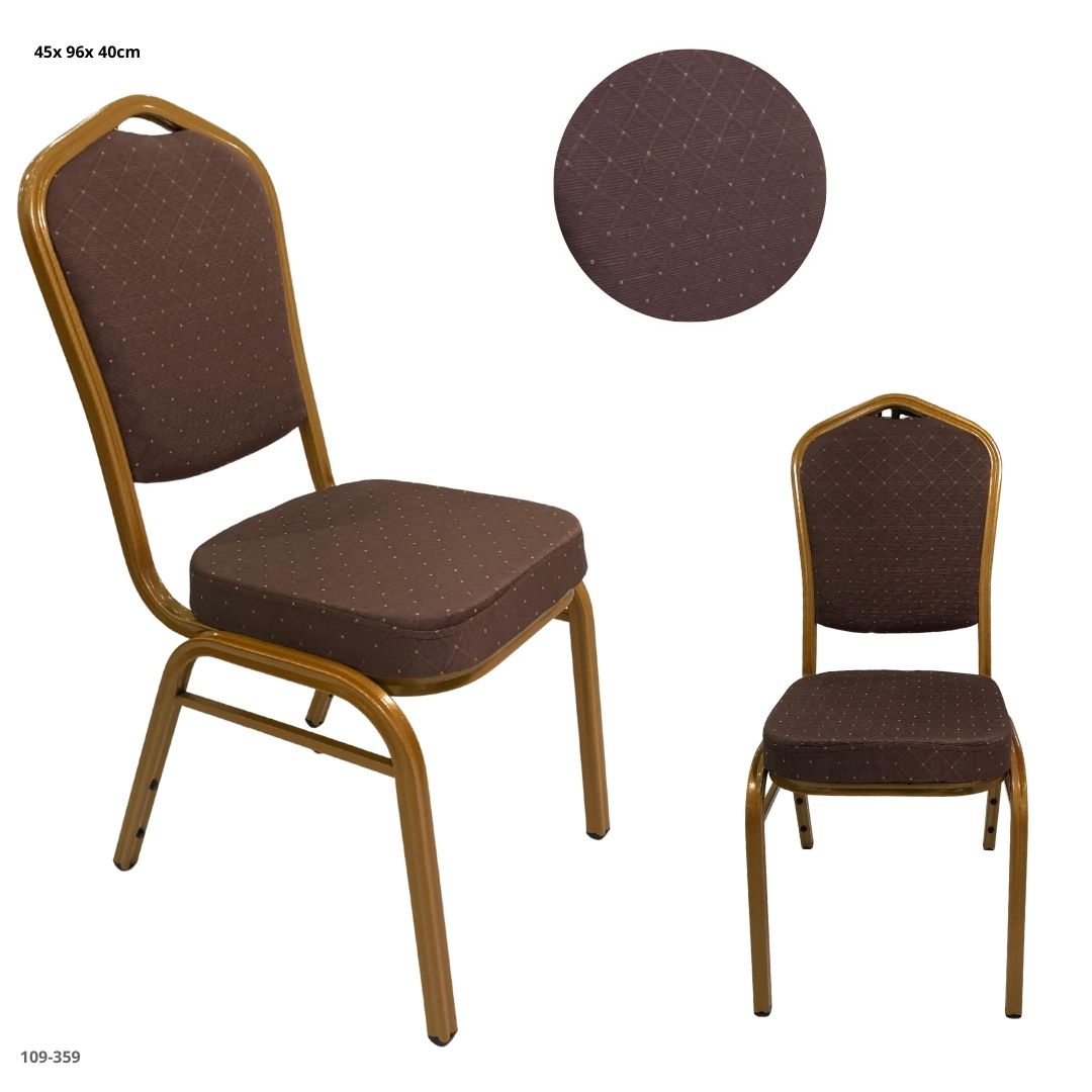 Silla de evento marrón con puntos dorados 109-359