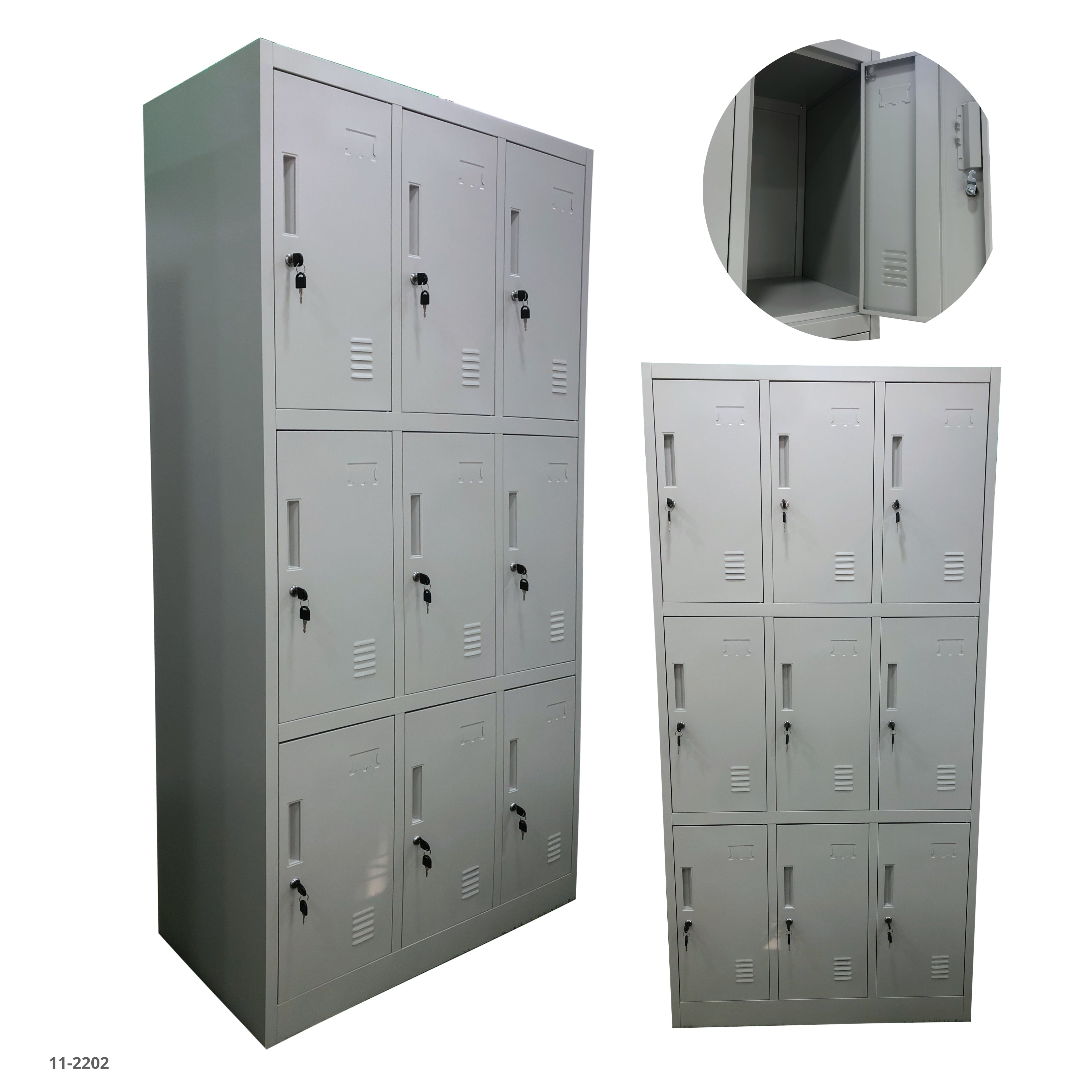 CASILLERO METALICO GRIS 9 PUERTAS