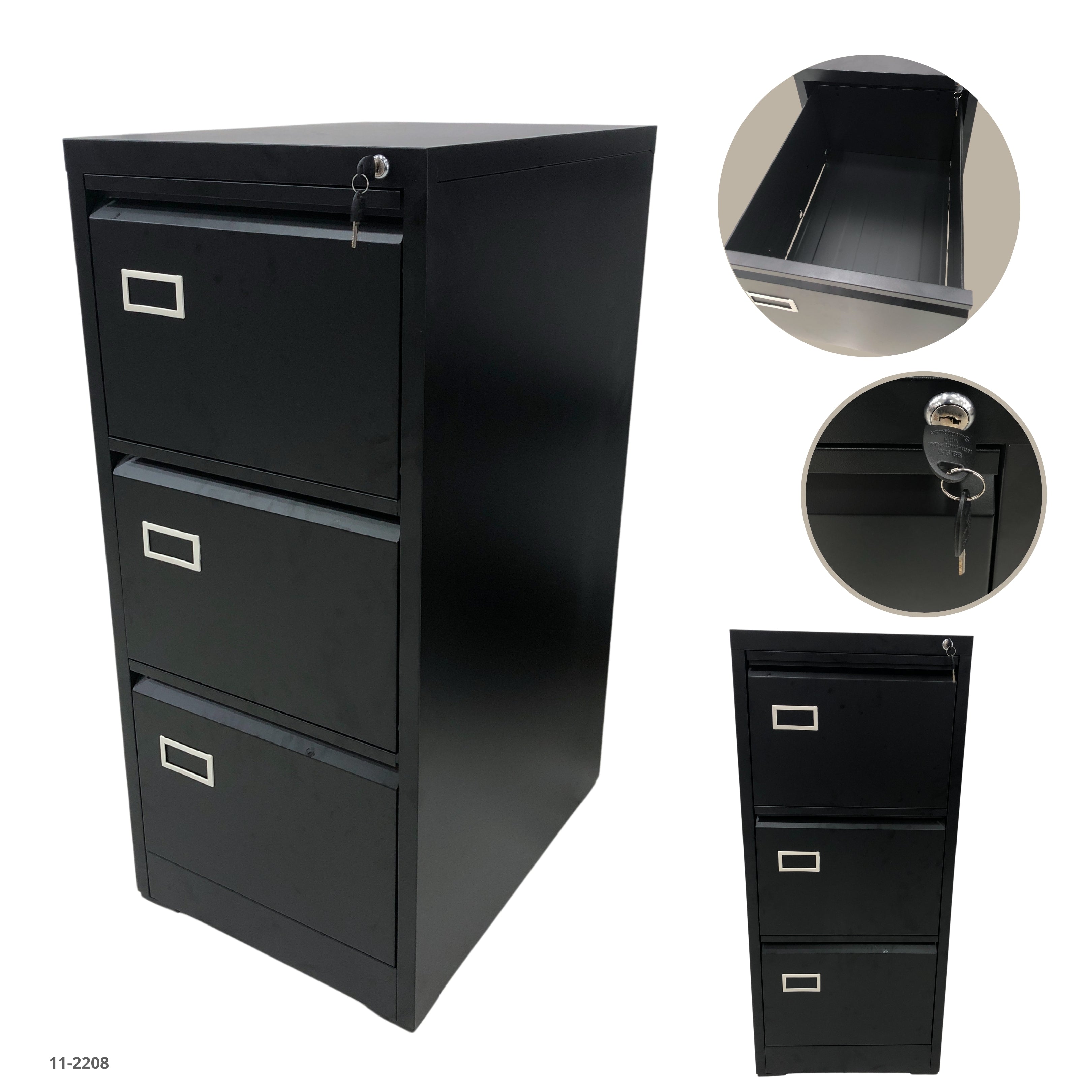 ARCHIVADOR NEGRO 3 GAVETAS