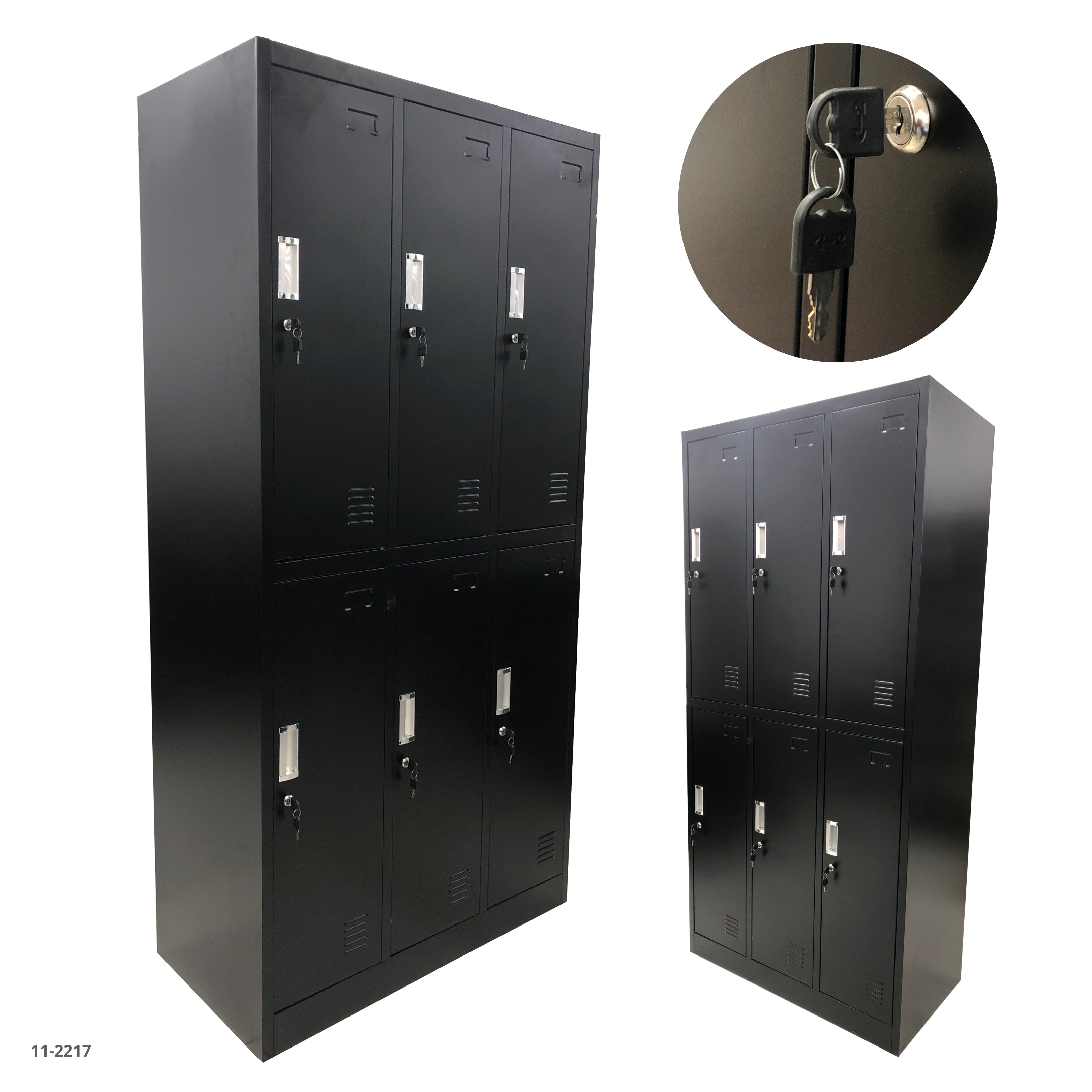 CASILLERO METALICO 6 PUERTAS NEGRO