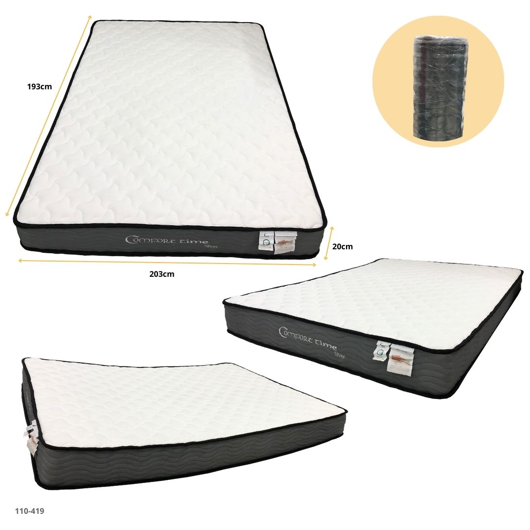COLCHON EMPACADO AL VACIO COMFORT TIME SILVER