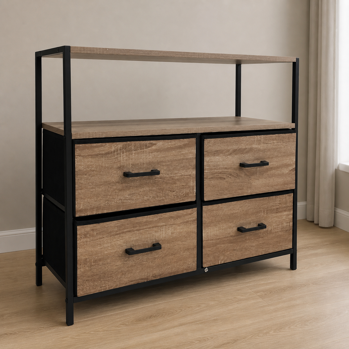 Gavetero 4 Gavetas y Estante 80*69*30CM en ambiente exterior