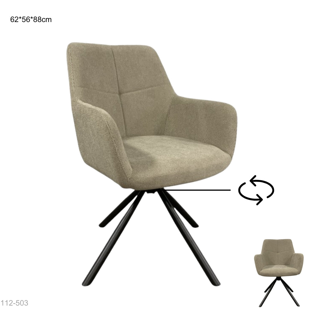 SILLA MODERNA GIRATORIA TELA BEIGE 62*56*88CM