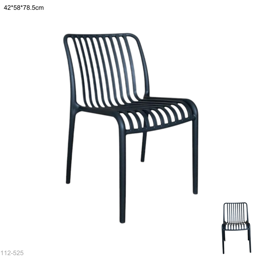 Silla Plástica Negra 42x58x78.5 cm - Ref. 112-525