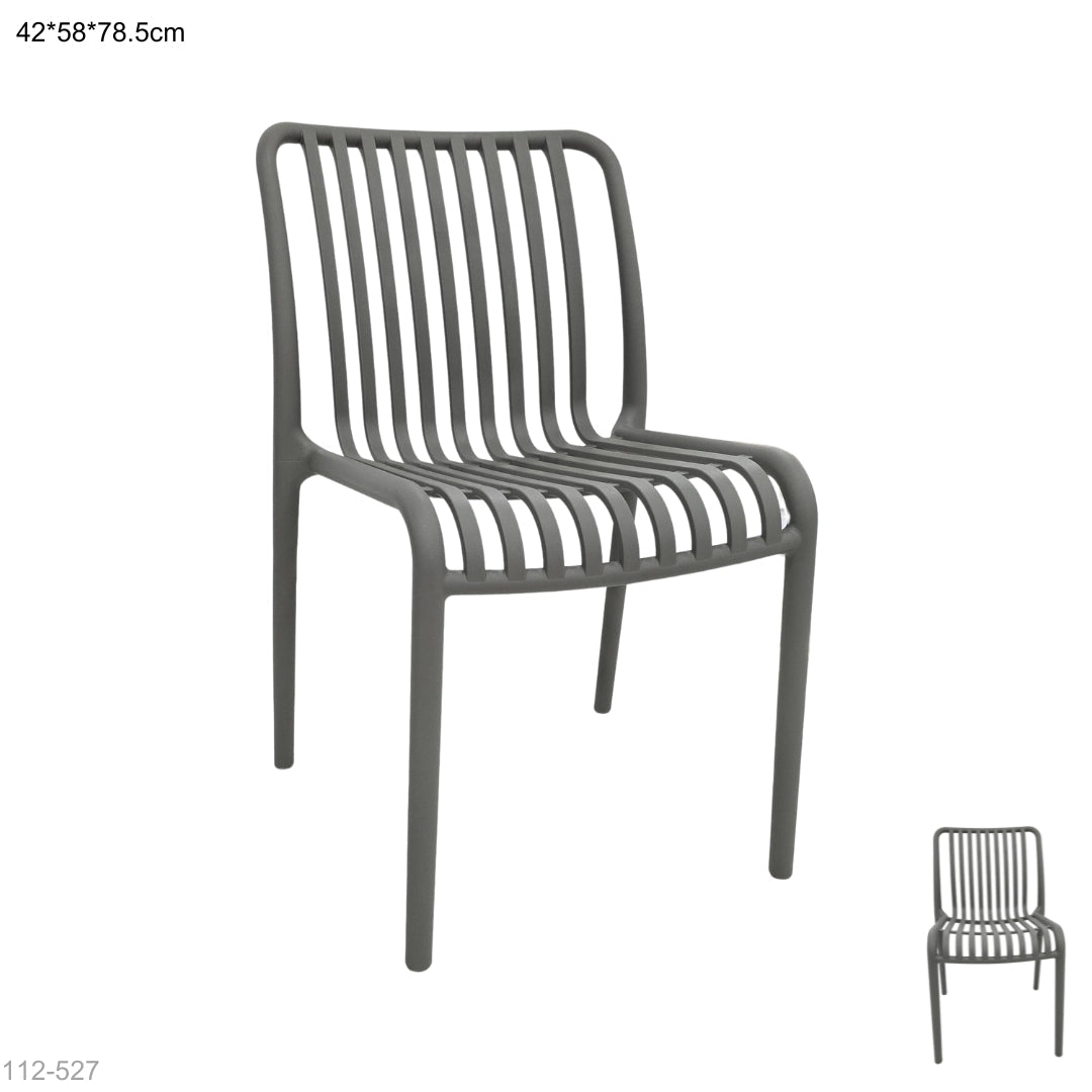 SILLA PLASTICA GRIS 42*58*78.5CM