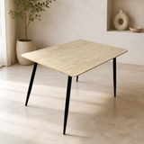 Mesa de Comedor Beige Claro 120*80*73CM en ambiente exterior
