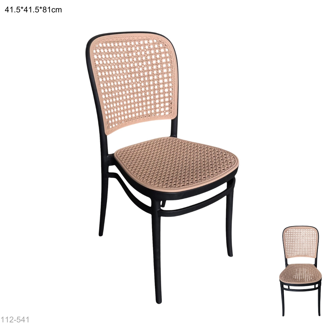 SILLA PLASTICA NEGRA 41.5*41.5*81cm