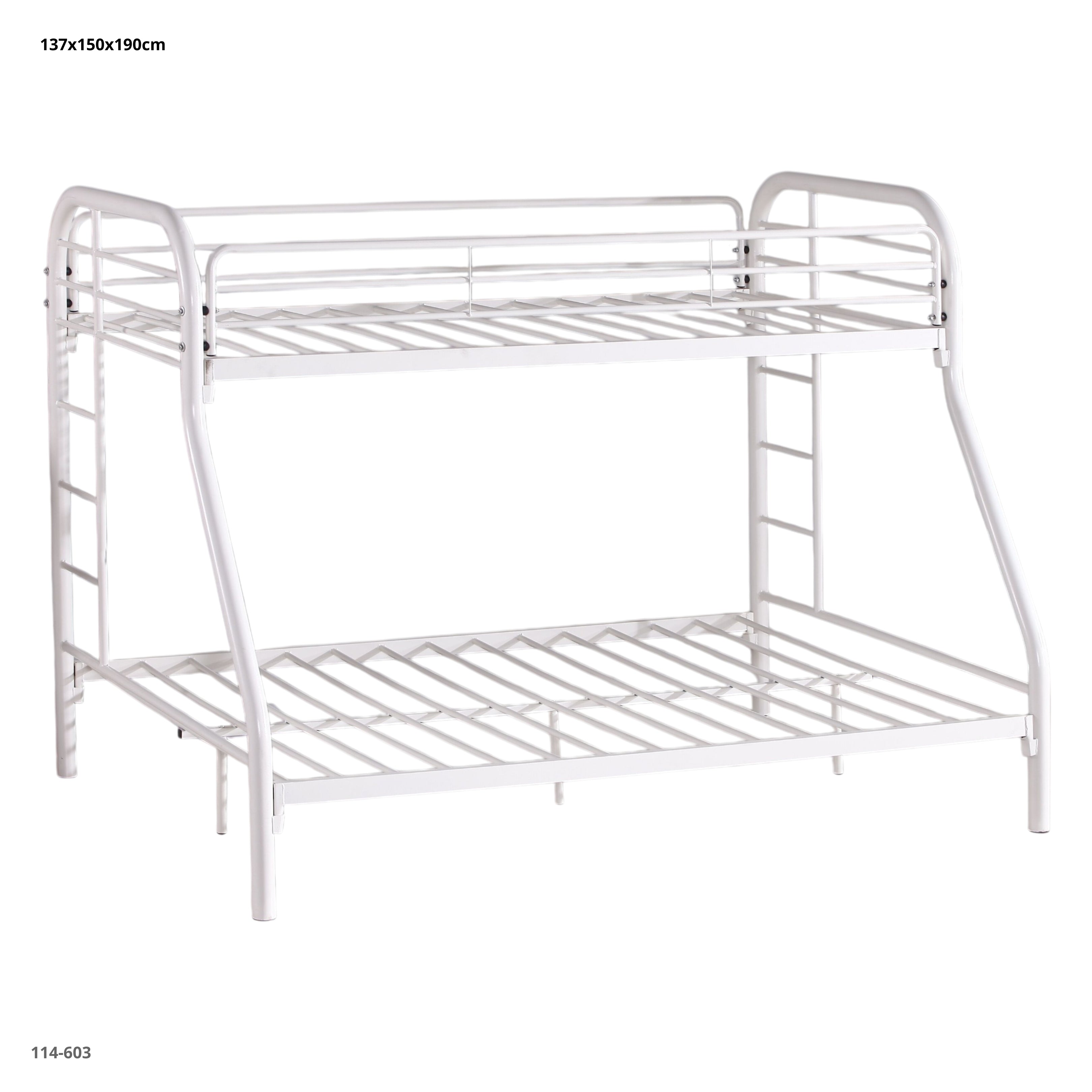 CAMAROTE TWIN /FULL DE METAL BLANCO