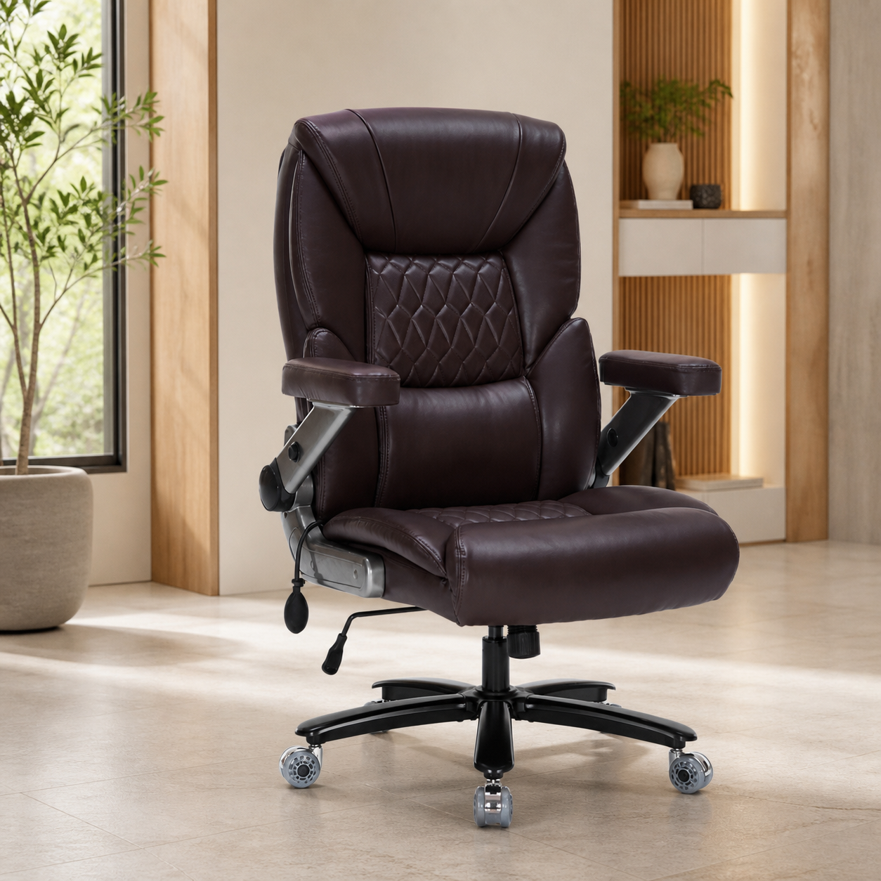 Silla de oficina grande cuerina chocolate 480lb