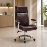 Silla de oficina grande cuerina chocolate
